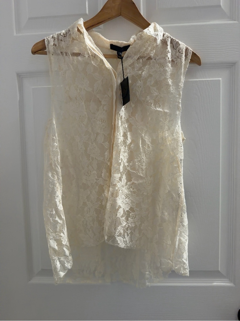 Joe's Jeans Cream Lace Button-Down Shell